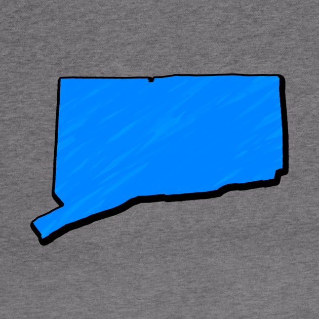 Bright Blue Connecticut Outline by Mookle